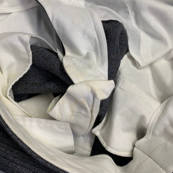 Size 36 Grey Blue Grid Wool Flat Front Zip Fly Dress Pants - Picture 6 of 7